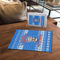 Christmas Stalker Bulldog Puzzle Xmas Holiday Patterns - Wonder Print Shop