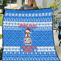 Christmas Stalker Bulldog Quilt Xmas Holiday Patterns - Wonder Print Shop
