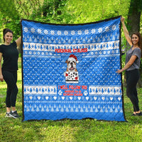 Christmas Stalker Bulldog Quilt Xmas Holiday Patterns - Wonder Print Shop