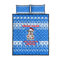 Christmas Stalker Bulldog Quilt Bed Set Xmas Holiday Patterns - Wonder Print Shop