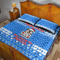 Christmas Stalker Bulldog Quilt Bed Set Xmas Holiday Patterns - Wonder Print Shop