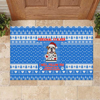 Christmas Stalker Bulldog Rubber Doormat Xmas Holiday Patterns - Wonder Print Shop