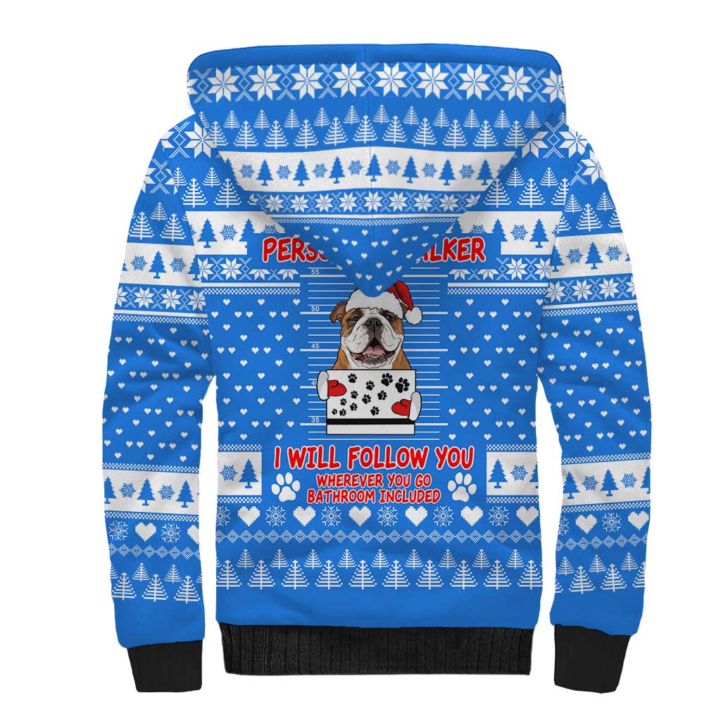 Christmas Stalker Bulldog Sherpa Hoodie Xmas Holiday Patterns - Wonder Print Shop