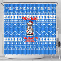 Christmas Stalker Bulldog Shower Curtain Xmas Holiday Patterns - Wonder Print Shop