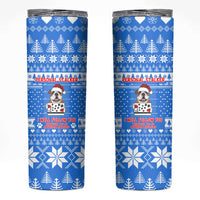 Christmas Stalker Bulldog Skinny Tumbler Xmas Holiday Patterns - Wonder Print Shop