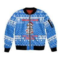 Christmas Stalker Bulldog Sleeve Zip Bomber Jacket Xmas Holiday Patterns - Wonder Print Shop