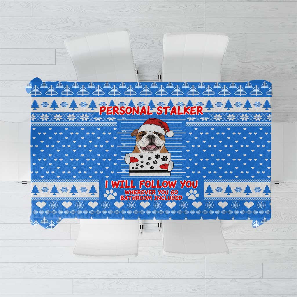Christmas Stalker Bulldog Tablecloth Xmas Holiday Patterns - Wonder Print Shop