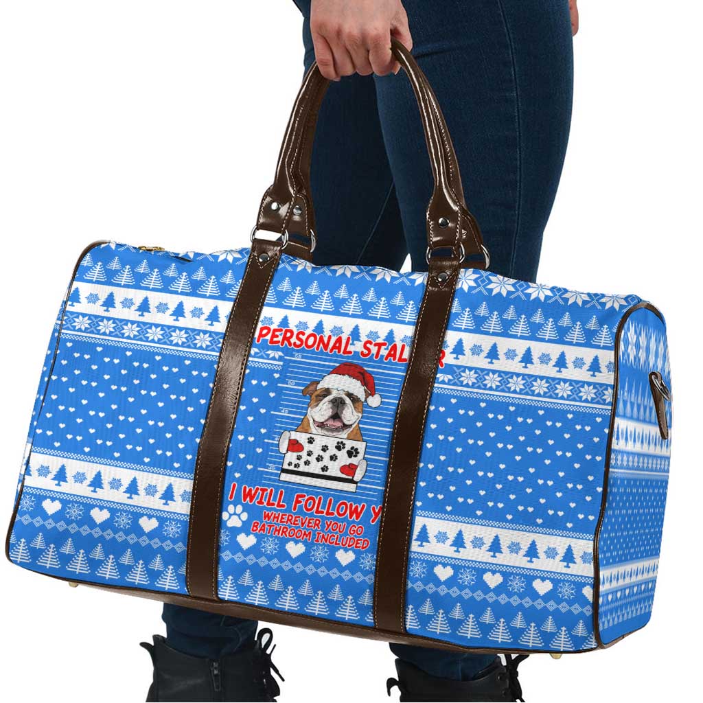 Christmas Stalker Bulldog Travel Bag Xmas Holiday Patterns - Wonder Print Shop