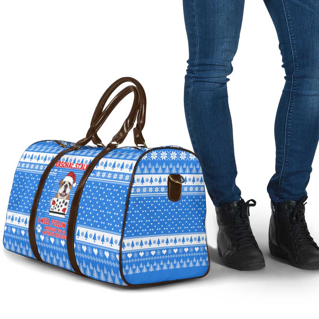 Christmas Stalker Bulldog Travel Bag Xmas Holiday Patterns - Wonder Print Shop
