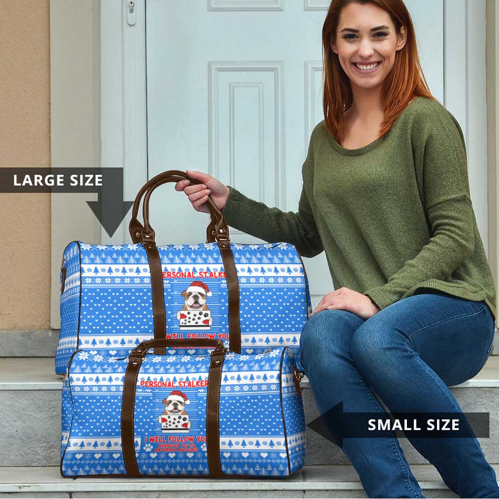 Christmas Stalker Bulldog Travel Bag Xmas Holiday Patterns - Wonder Print Shop