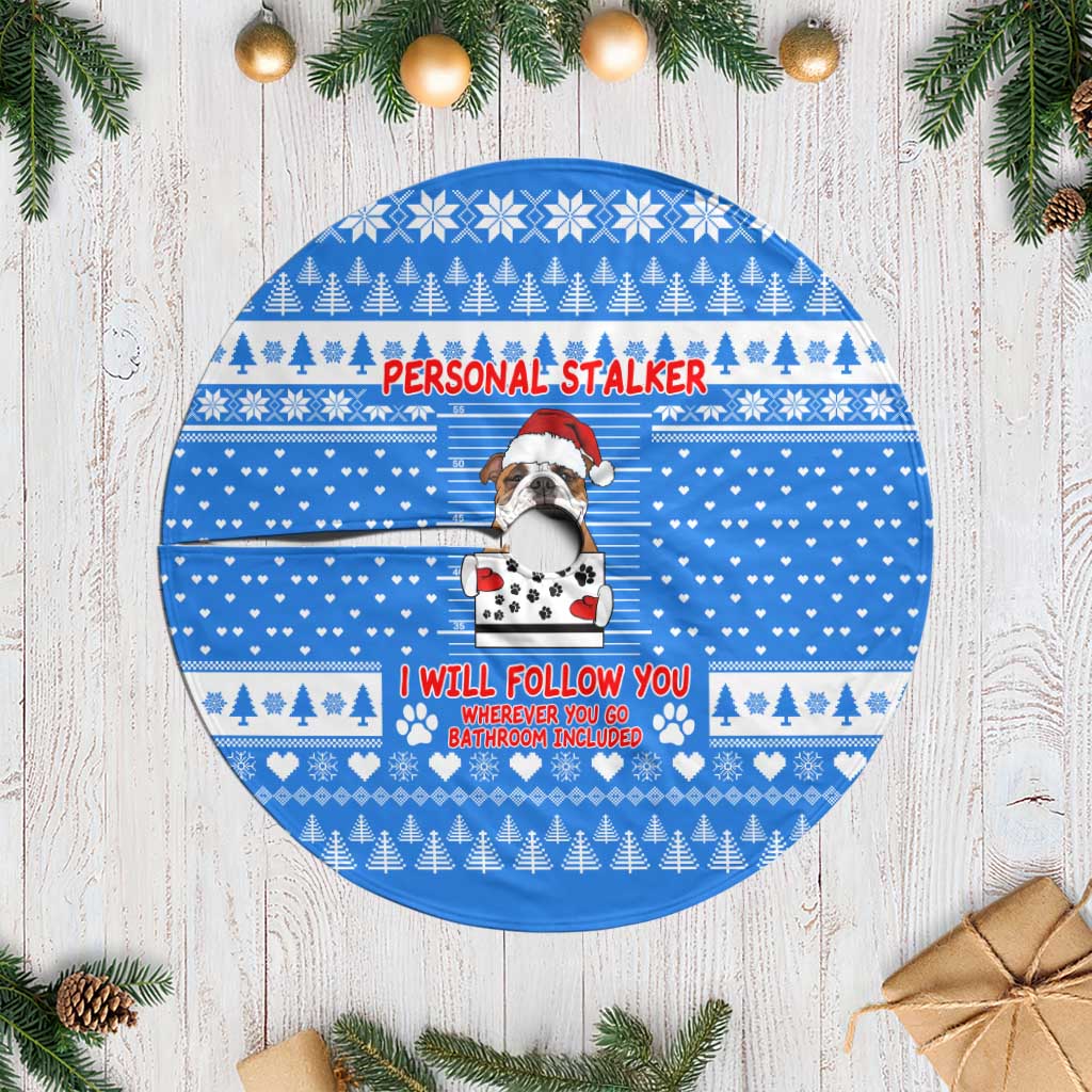 Christmas Stalker Bulldog Tree Skirt Xmas Holiday Patterns - Wonder Print Shop