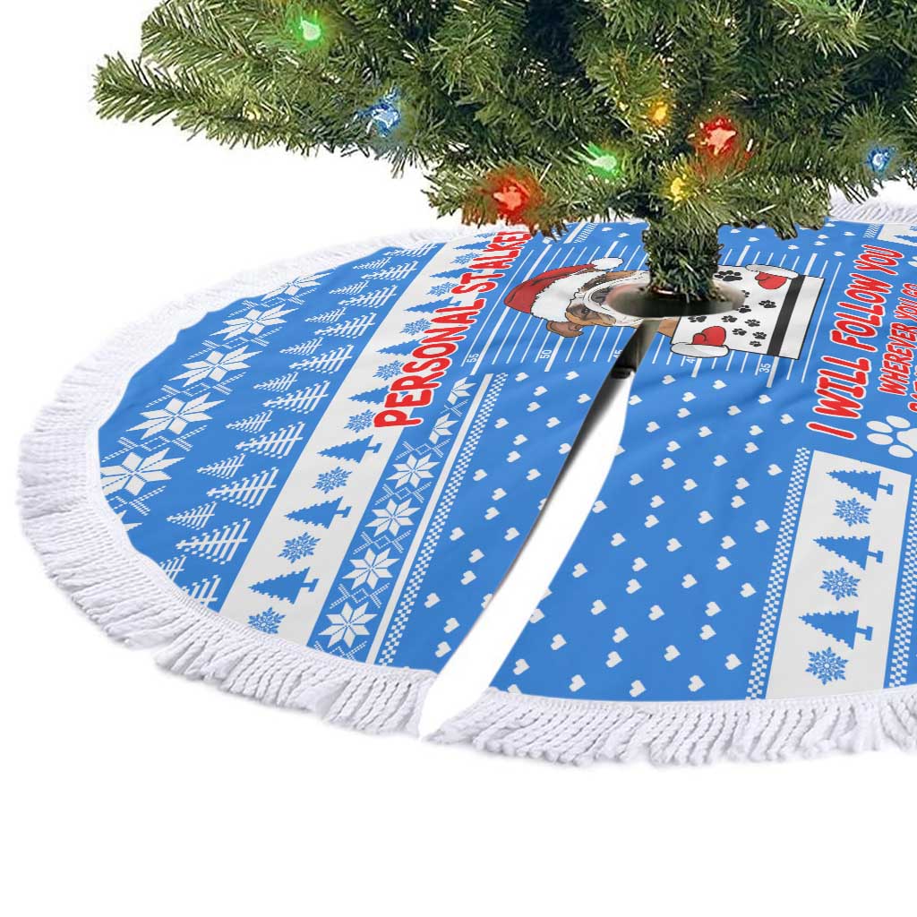 Christmas Stalker Bulldog Tree Skirt Xmas Holiday Patterns - Wonder Print Shop