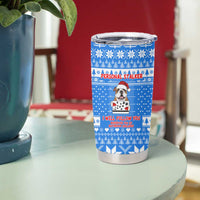 Christmas Stalker Bulldog Tumbler Cup Xmas Holiday Patterns - Wonder Print Shop