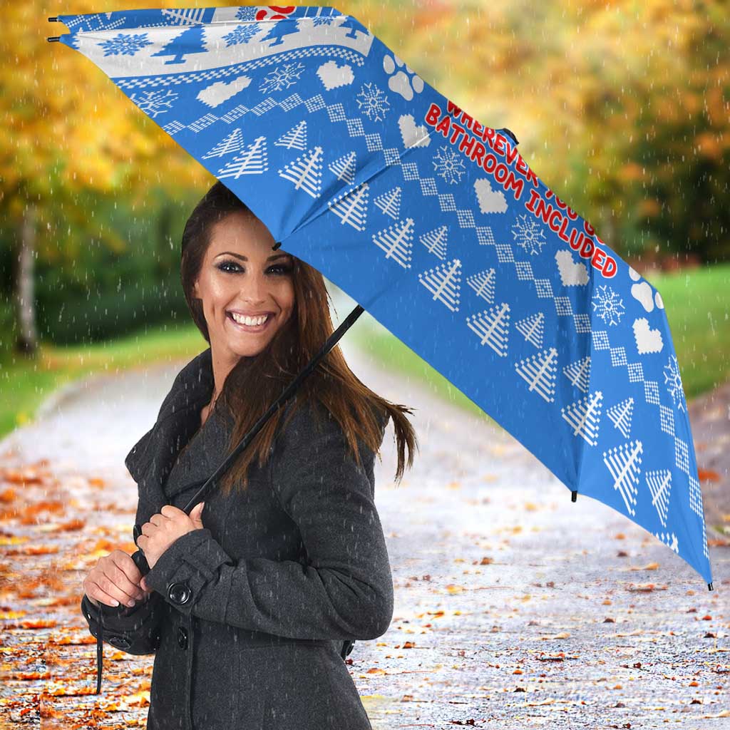 Christmas Stalker Bulldog Umbrella Xmas Holiday Patterns - Wonder Print Shop