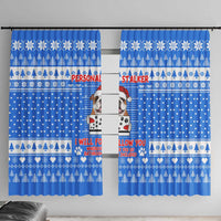 Christmas Stalker Bulldog Window Curtain Xmas Holiday Patterns - Wonder Print Shop