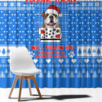 Christmas Stalker Bulldog Window Curtain Xmas Holiday Patterns - Wonder Print Shop