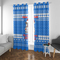Christmas Stalker Bulldog Window Curtain Xmas Holiday Patterns - Wonder Print Shop