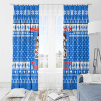 Christmas Stalker Bulldog Window Curtain Xmas Holiday Patterns - Wonder Print Shop