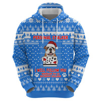 Christmas Stalker Bulldog Zip Hoodie Xmas Holiday Patterns - Wonder Print Shop