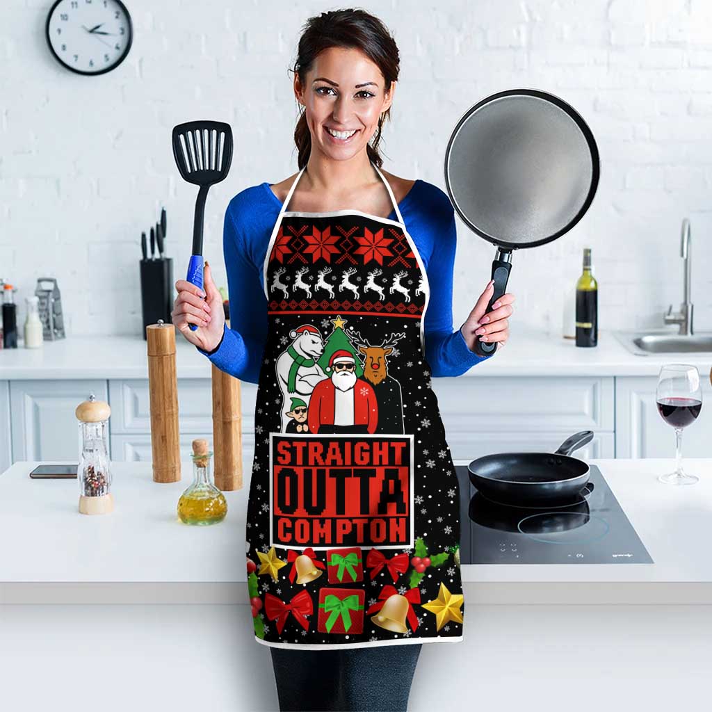 Christmas Straight Outta Gangsta Claus Apron Xmas Holiday Patterns - Wonder Print Shop