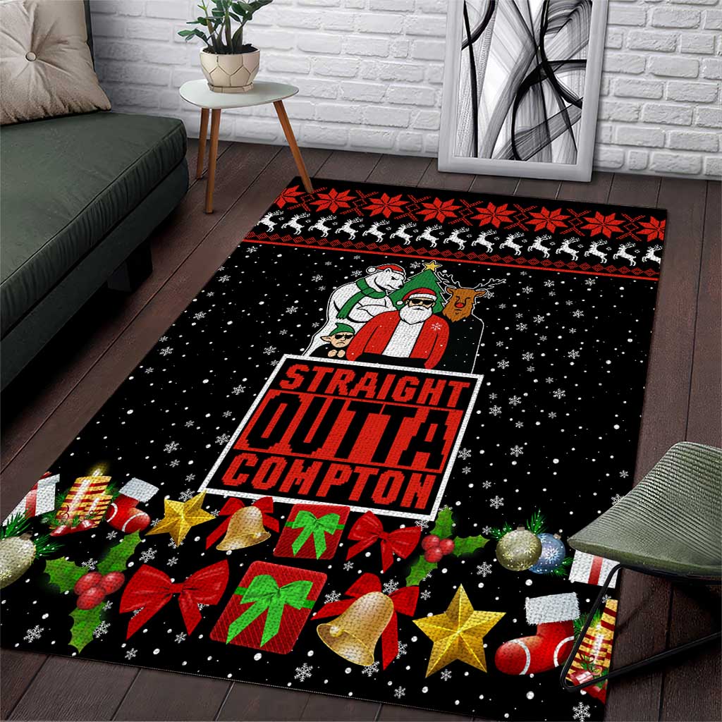 Christmas Straight Outta Gangsta Claus Area Rug Xmas Holiday Patterns - Wonder Print Shop