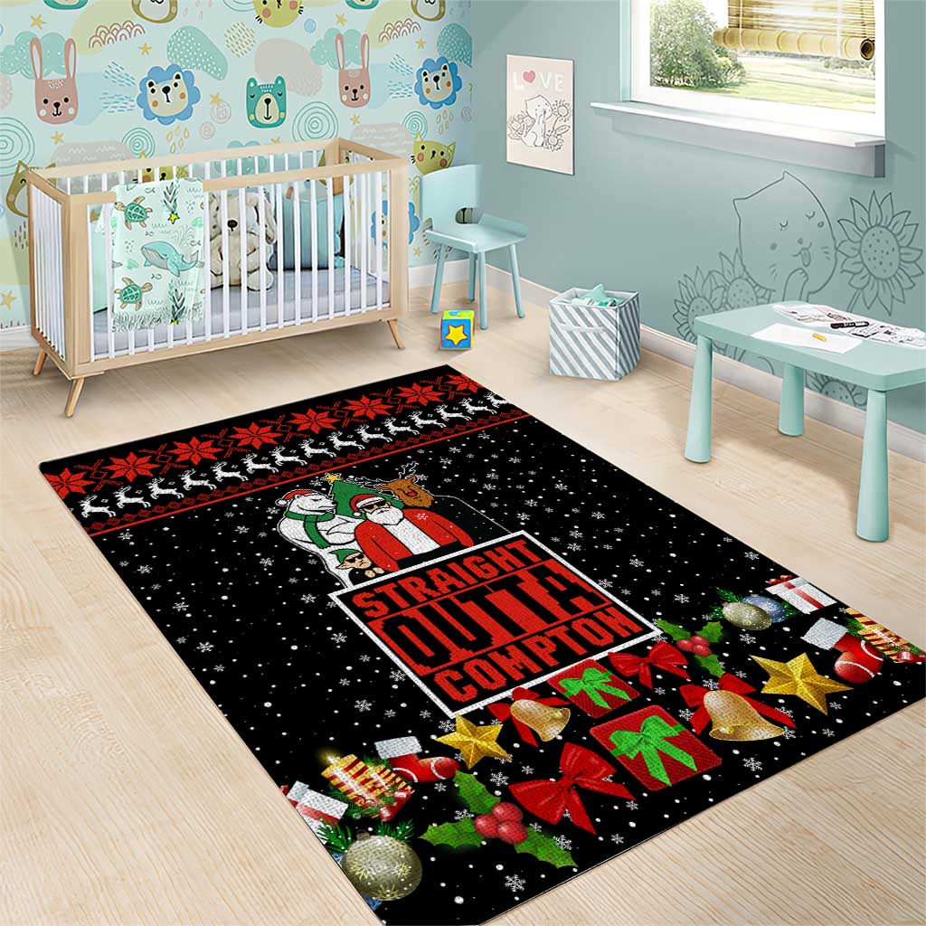Christmas Straight Outta Gangsta Claus Area Rug Xmas Holiday Patterns - Wonder Print Shop