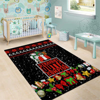 Christmas Straight Outta Gangsta Claus Area Rug Xmas Holiday Patterns - Wonder Print Shop