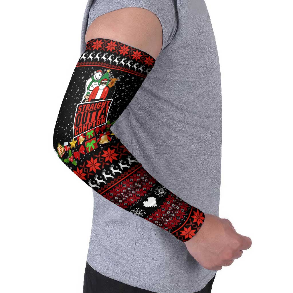 Christmas Straight Outta Gangsta Claus Arm Sleeves Xmas Holiday Patterns - Wonder Print Shop