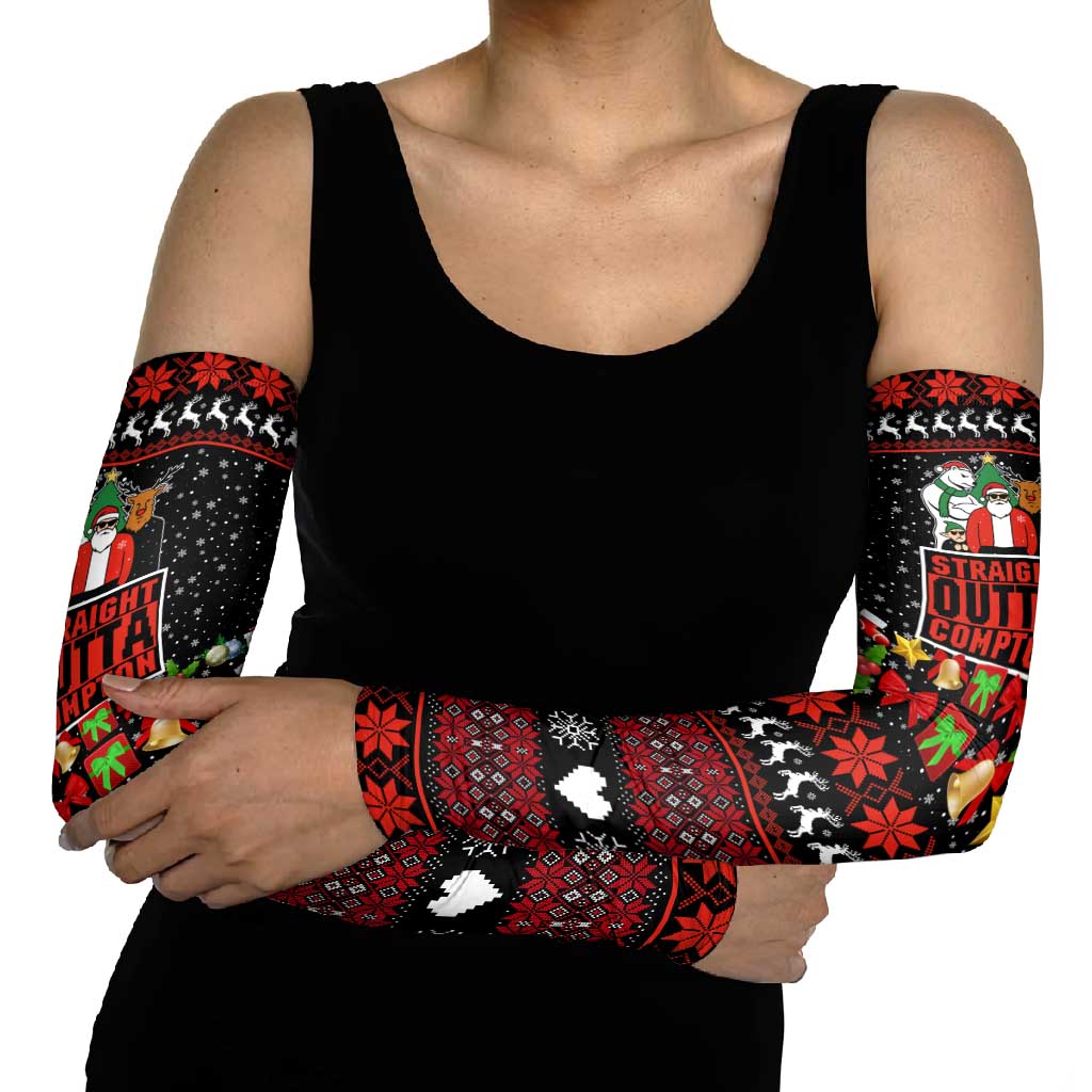 Christmas Straight Outta Gangsta Claus Arm Sleeves Xmas Holiday Patterns - Wonder Print Shop