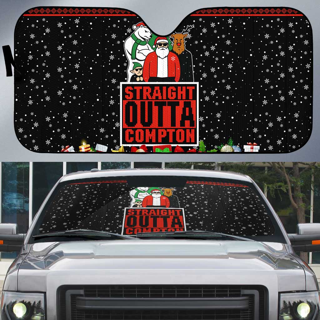 Christmas Straight Outta Gangsta Claus Auto Sun Shade Xmas Holiday Patterns - Wonder Print Shop