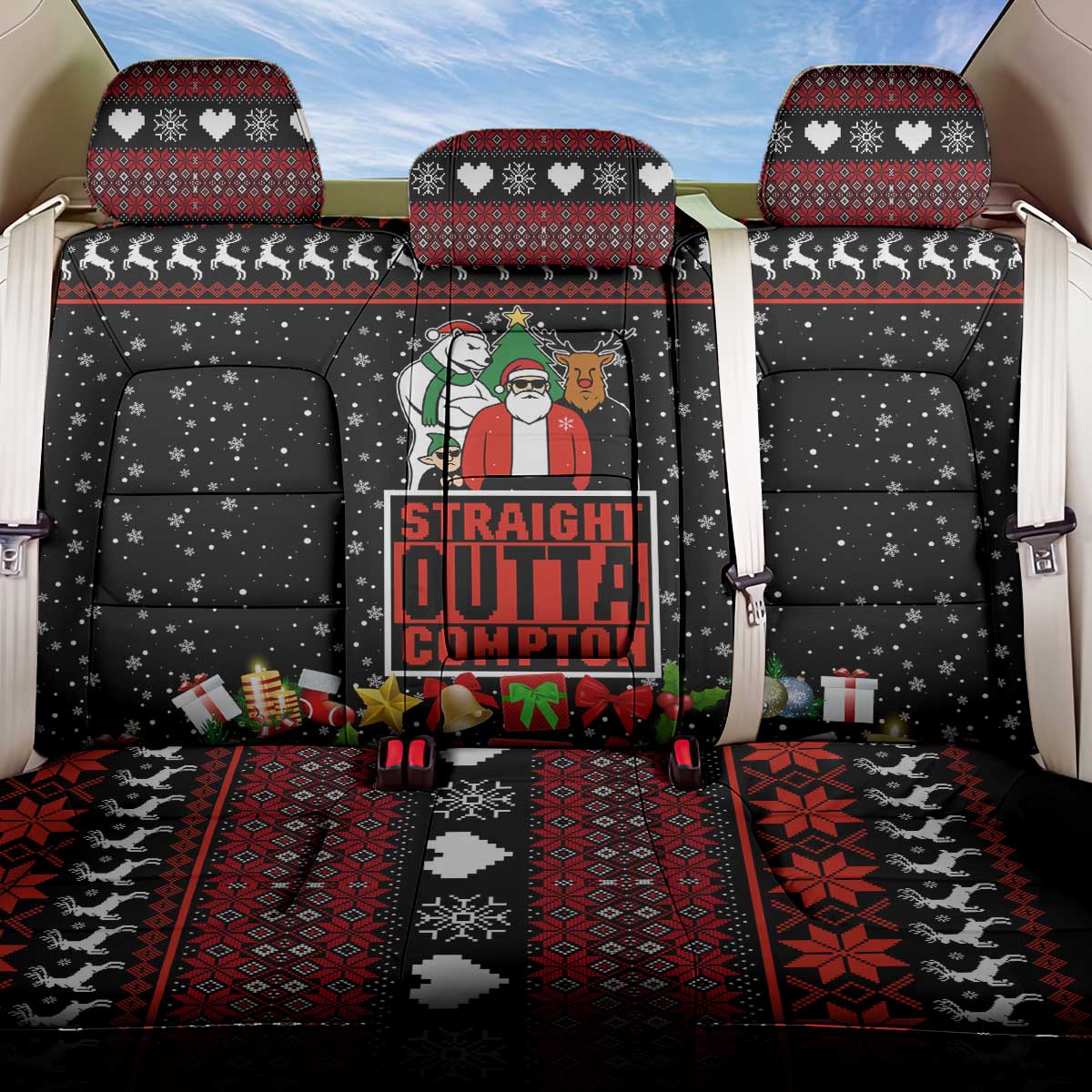Christmas Straight Outta Gangsta Claus Back Car Seat Cover Xmas Holiday Patterns - Wonder Print Shop