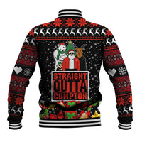 Christmas Straight Outta Gangsta Claus Baseball Jacket Xmas Holiday Patterns - Wonder Print Shop