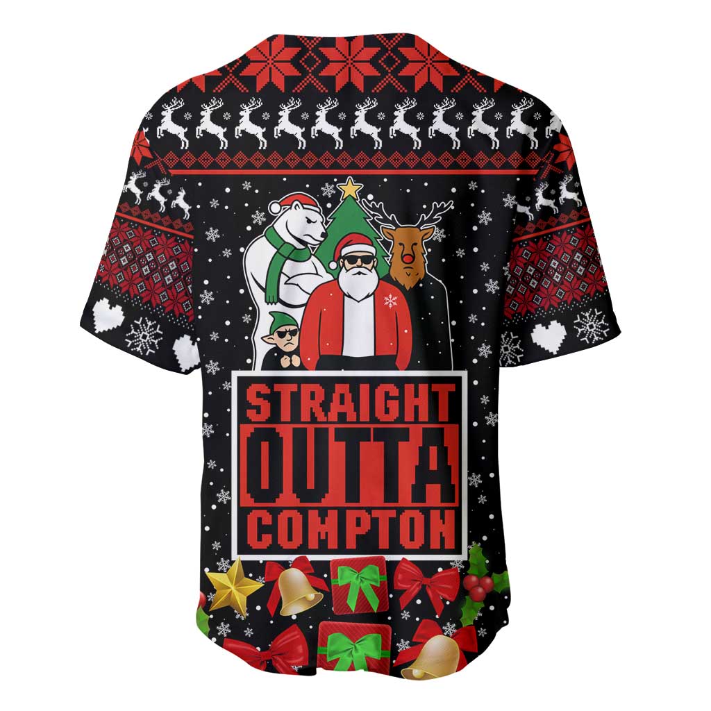 Christmas Straight Outta Gangsta Claus Baseball Jersey Xmas Holiday Patterns - Wonder Print Shop