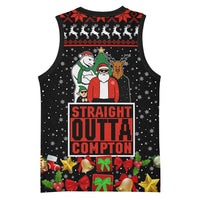 Christmas Straight Outta Gangsta Claus Basketball Jersey Xmas Holiday Patterns - Wonder Print Shop