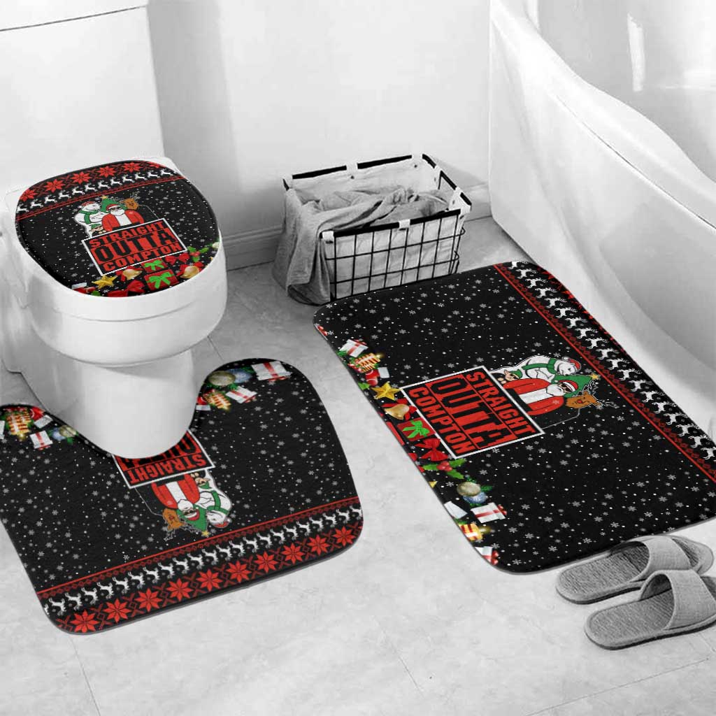 Christmas Straight Outta Gangsta Claus Bathroom Set Xmas Holiday Patterns - Wonder Print Shop