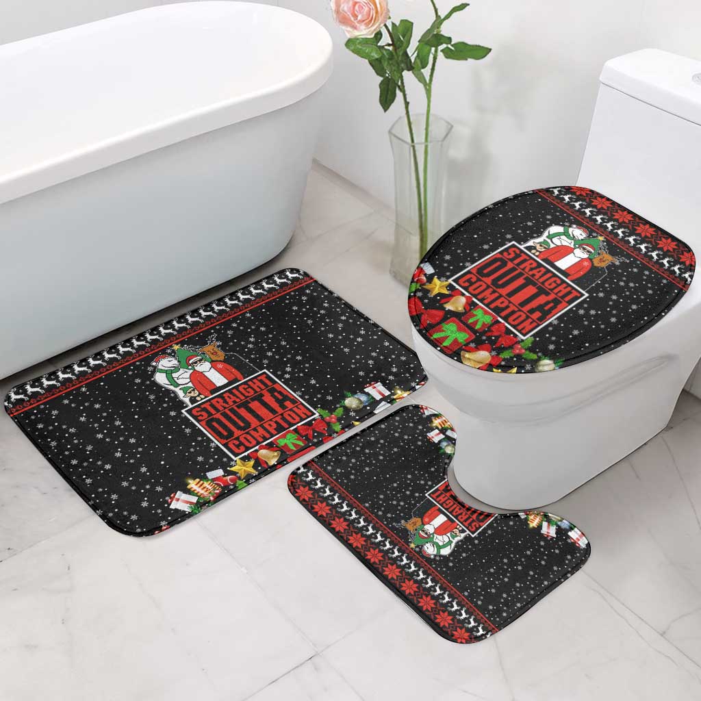 Christmas Straight Outta Gangsta Claus Bathroom Set Xmas Holiday Patterns - Wonder Print Shop