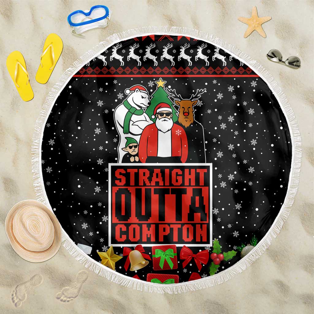Christmas Straight Outta Gangsta Claus Beach Blanket Xmas Holiday Patterns - Wonder Print Shop