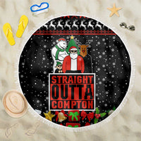 Christmas Straight Outta Gangsta Claus Beach Blanket Xmas Holiday Patterns - Wonder Print Shop