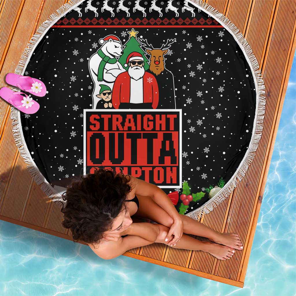Christmas Straight Outta Gangsta Claus Beach Blanket Xmas Holiday Patterns - Wonder Print Shop