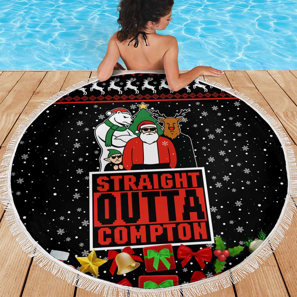 Christmas Straight Outta Gangsta Claus Beach Blanket Xmas Holiday Patterns - Wonder Print Shop