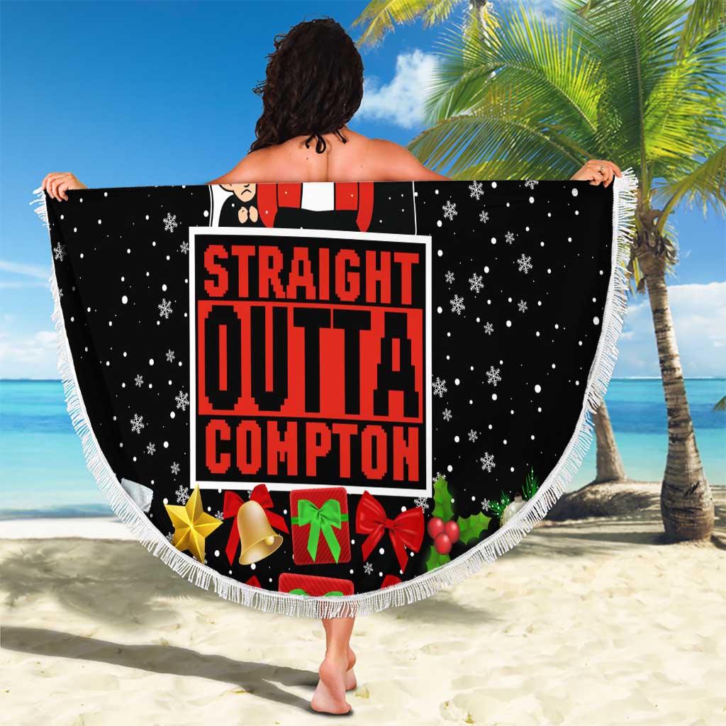 Christmas Straight Outta Gangsta Claus Beach Blanket Xmas Holiday Patterns - Wonder Print Shop