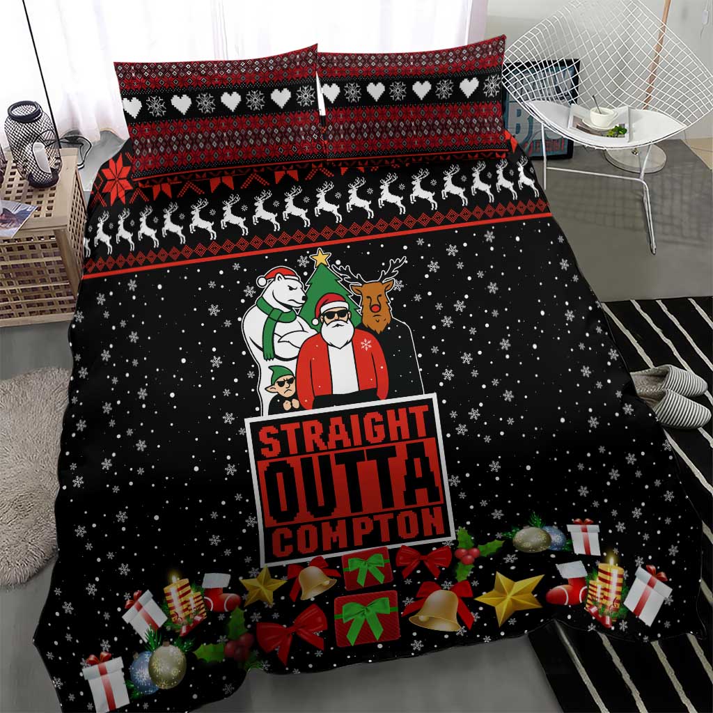 Christmas Straight Outta Gangsta Claus Bedding Set Xmas Holiday Patterns - Wonder Print Shop