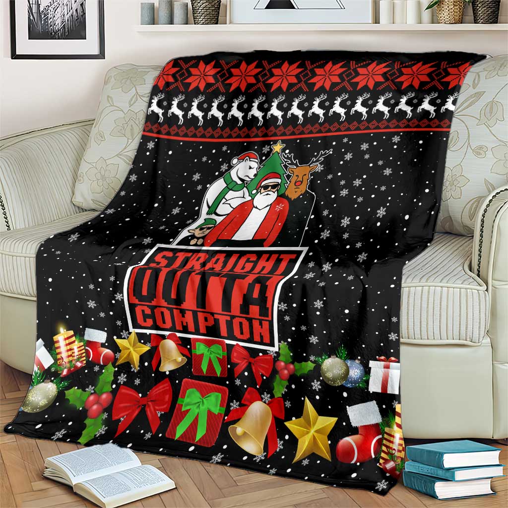 Christmas Straight Outta Gangsta Claus Blanket Xmas Holiday Patterns - Wonder Print Shop