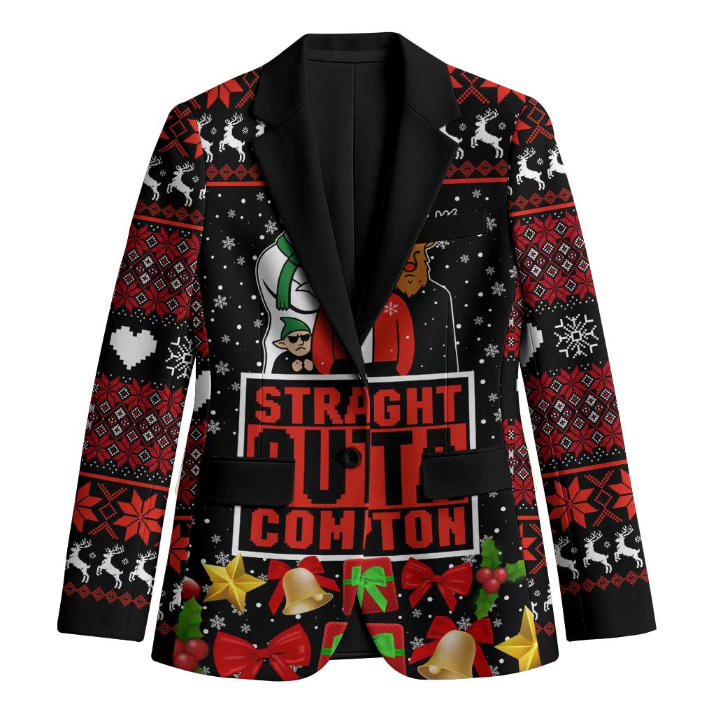 Christmas Straight Outta Gangsta Claus Blazer Xmas Holiday Patterns - Wonder Print Shop