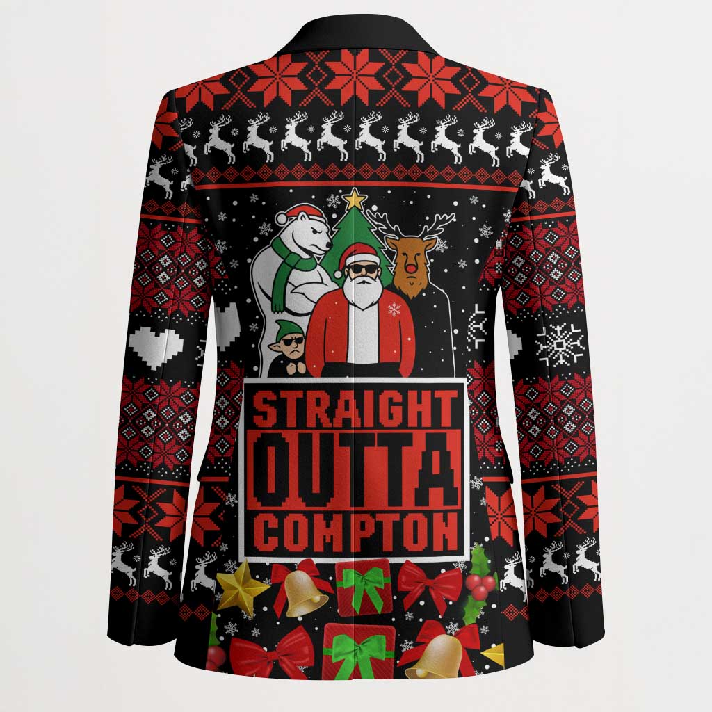 Christmas Straight Outta Gangsta Claus Blazer Xmas Holiday Patterns - Wonder Print Shop