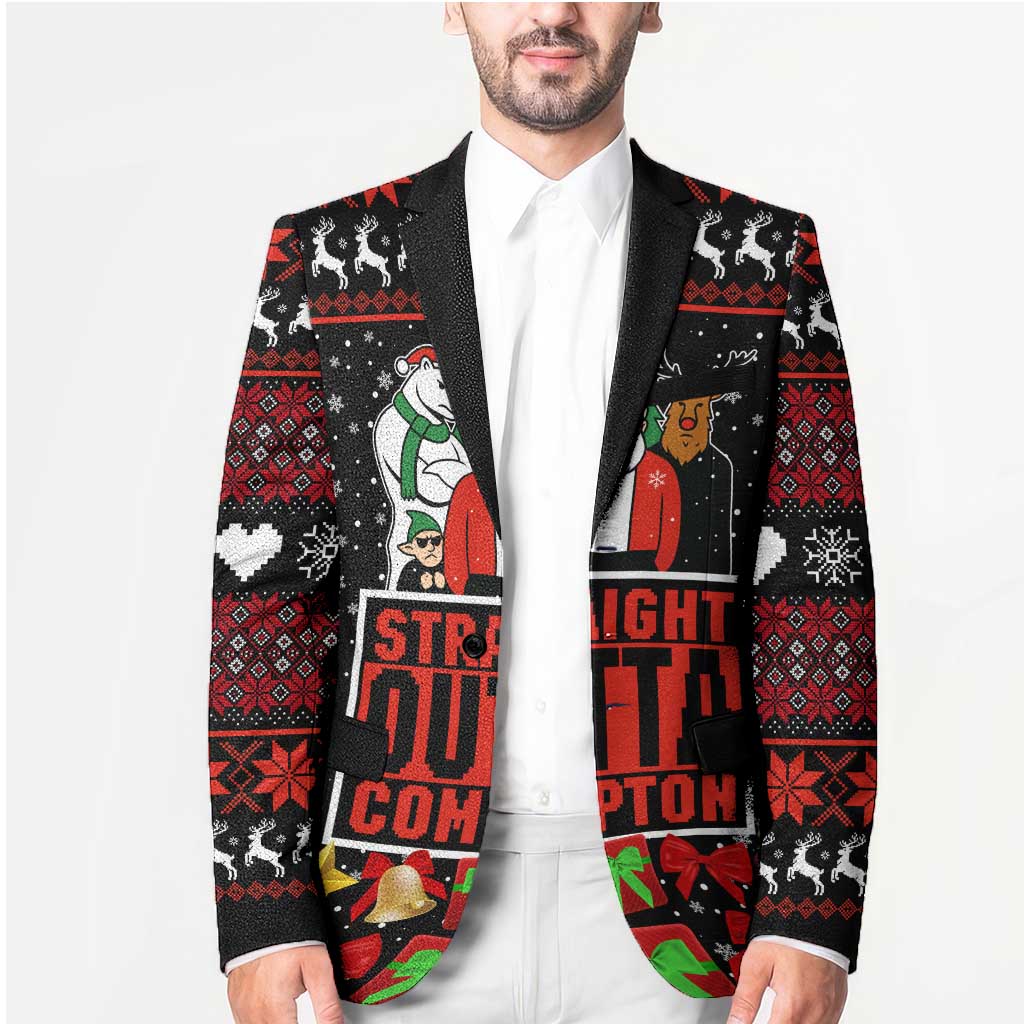 Christmas Straight Outta Gangsta Claus Blazer Xmas Holiday Patterns - Wonder Print Shop