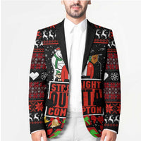 Christmas Straight Outta Gangsta Claus Blazer Xmas Holiday Patterns - Wonder Print Shop
