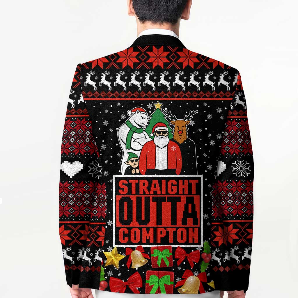 Christmas Straight Outta Gangsta Claus Blazer Xmas Holiday Patterns - Wonder Print Shop