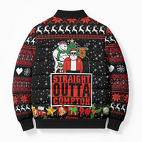 Christmas Straight Outta Gangsta Claus Bomber Puffer Jacket Xmas Holiday Patterns - Wonder Print Shop