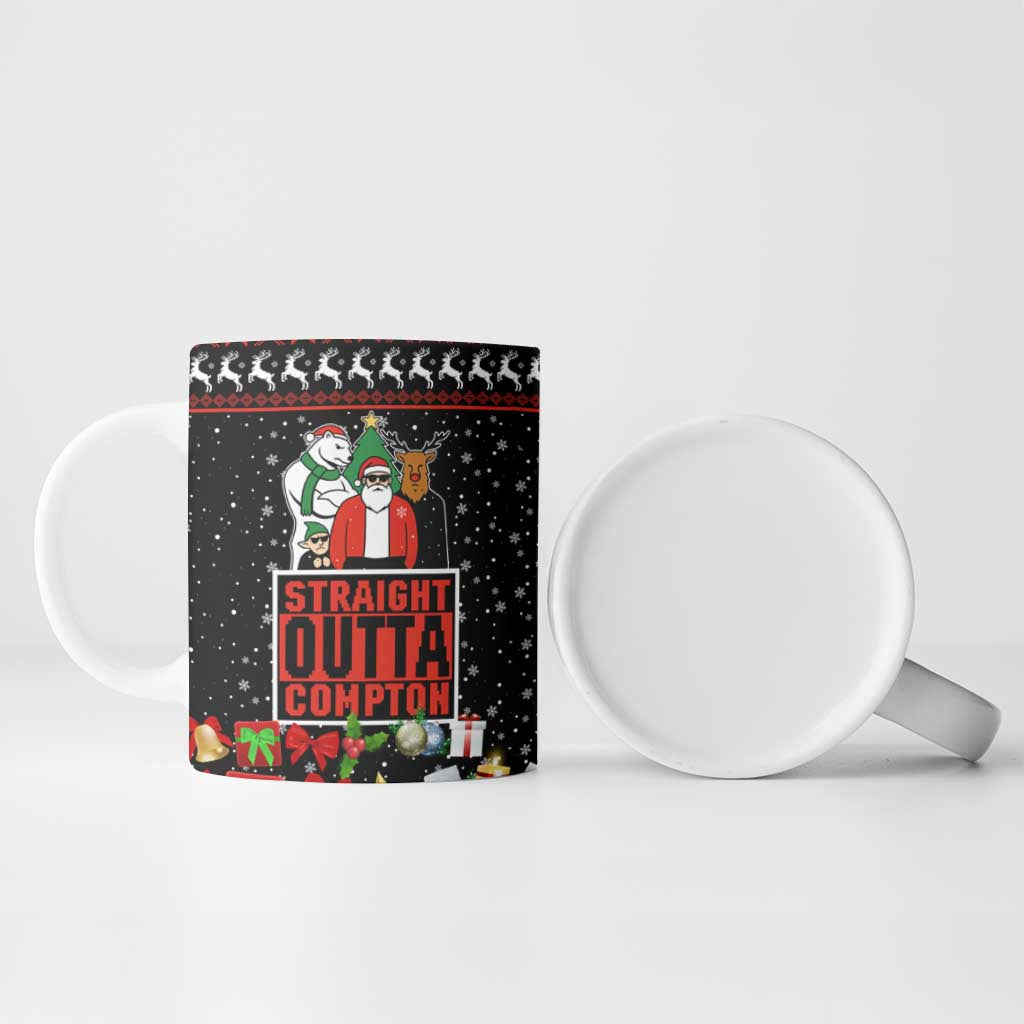 Christmas Straight Outta Gangsta Claus Ceramic Mug Xmas Holiday Patterns - Wonder Print Shop